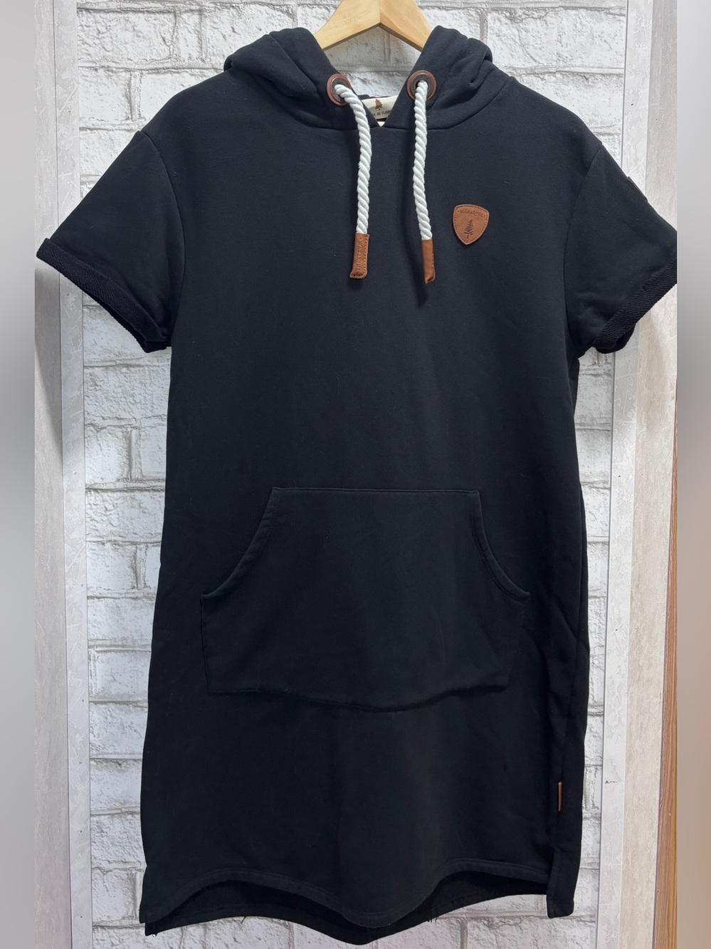 Black Wanakome Hooded Dress with Pockets